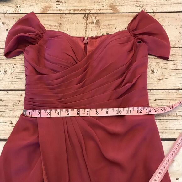 JJ’s House Womens Formal Dress Sweetheart Neckline Cap Sleeve Draped Front Sz S - Picture 10 of 16